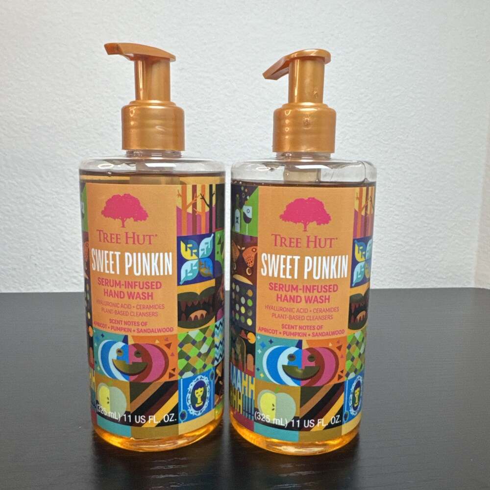 2 Pack Tree Hut Sweet Punkin Serum Infused Hand Wash Pumpkin Scent 11oz
